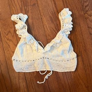 Crochet Ruffle Bralette Top